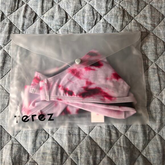 Terez Raspberry Tie Dye Bikini Bottoms Sz Large NWT Pink/White - Picture 6 of 7